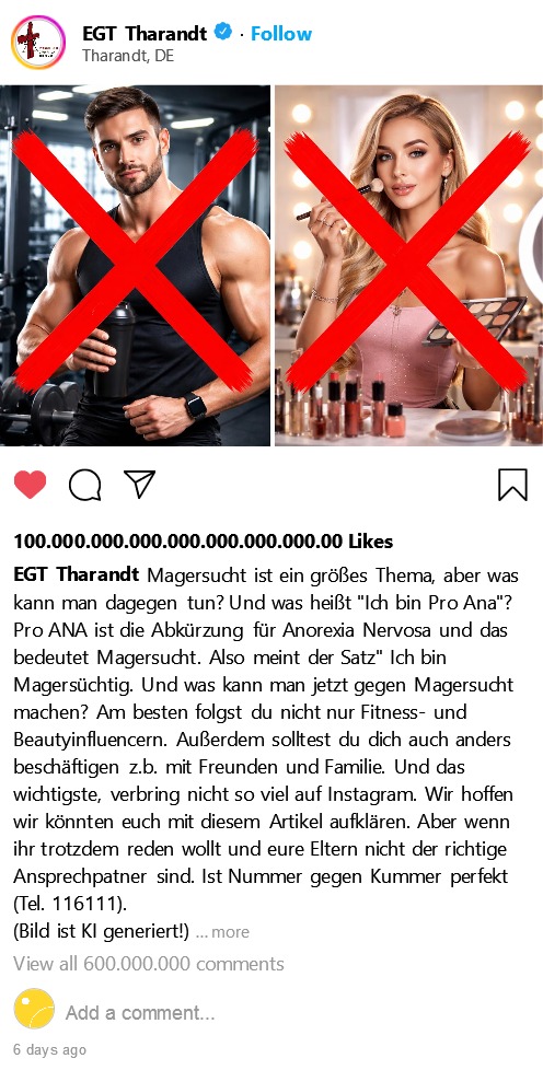 Instagram-Post zur Selbstinszenierung von Influencern